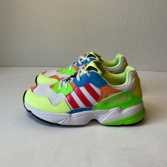 ADIDAS ORIGINALS MEN'S YUNG-96 LOW TEXTILE SHOE EE4407 YELLOW/GREEN/RED SIZE 7 - Picture 1 of 9